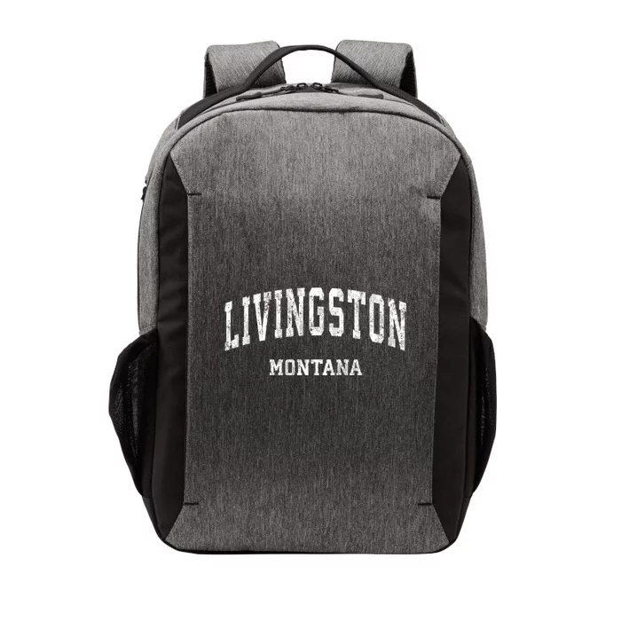 Livingston Montana Mt Vintage Varsity Sports Vector Backpack