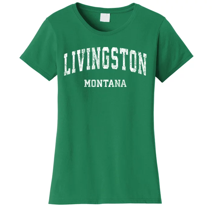 Livingston Montana Mt Vintage Varsity Sports Women's T-Shirt