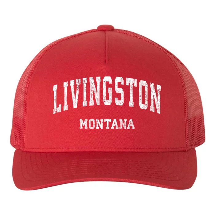 Livingston Montana Mt Vintage Varsity Sports Yupoong Adult 5-Panel Trucker Hat