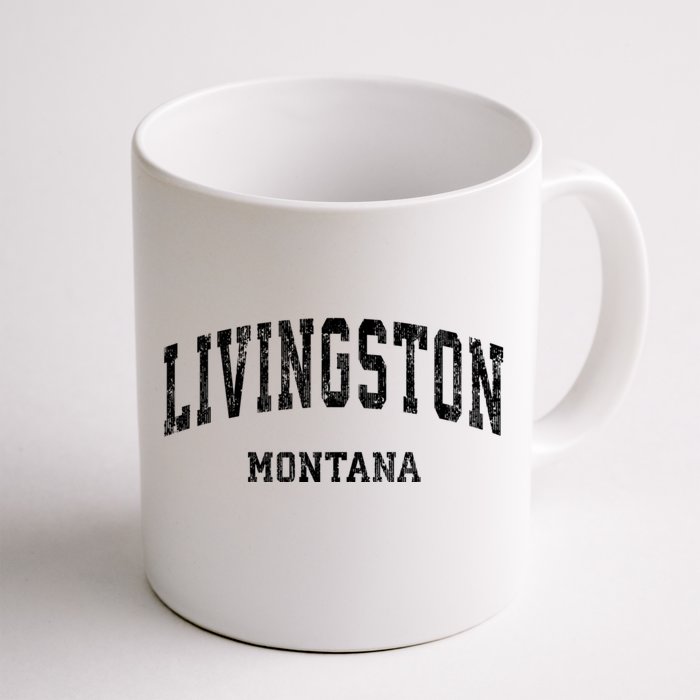 Livingston Montana Mt Vintage Varsity Sports Front & Back Coffee Mug