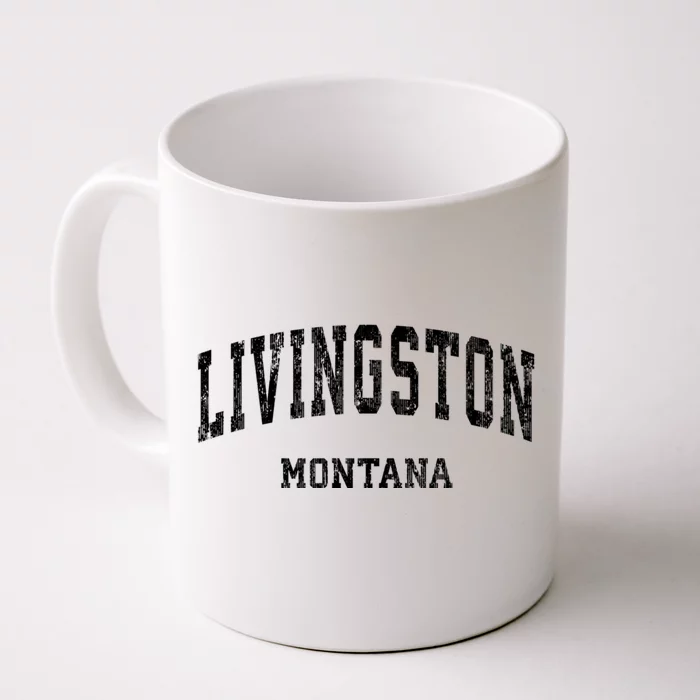 Livingston Montana Mt Vintage Varsity Sports Front & Back Coffee Mug