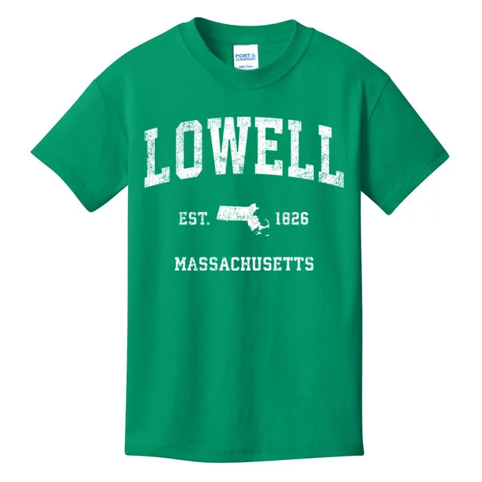 Lowell Massachusetts Ma Vintage Sports Kids T-Shirt