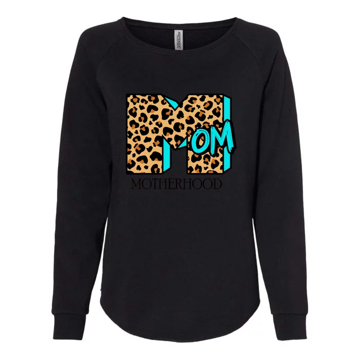 Leopard Mom Motherhood Womens California Wash Sweatshirt