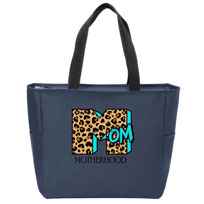 Leopard Mom Motherhood Zip Tote Bag