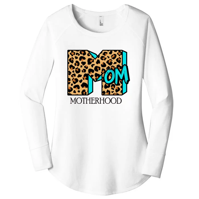 Leopard Mom Motherhood Women's Perfect Tri Tunic Long Sleeve Shirt