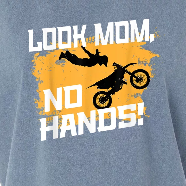 Look Mom, No Hands, Dirt Biking, Dirt Bike Garment-Dyed Women's Muscle Tee