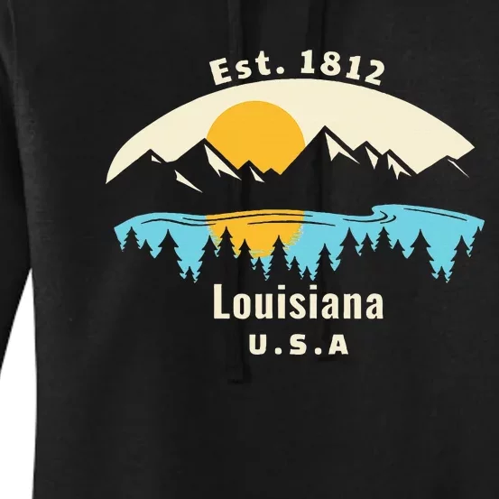 Louisiana Mountain Nature Sunset River Camping Hiking Women's Pullover Hoodie