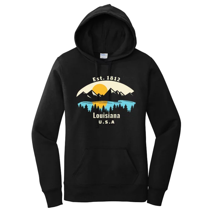 Louisiana Mountain Nature Sunset River Camping Hiking Women's Pullover Hoodie