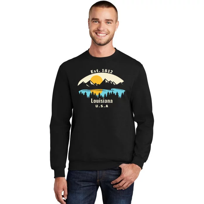 Louisiana Mountain Nature Sunset River Camping Hiking Tall Sweatshirt