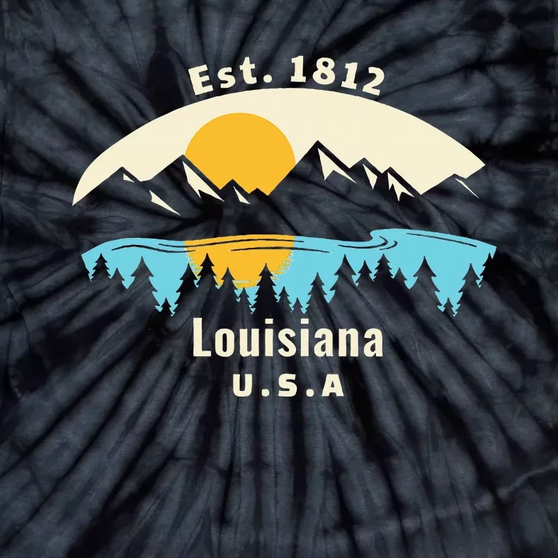 Louisiana Mountain Nature Sunset River Camping Hiking Tie-Dye T-Shirt