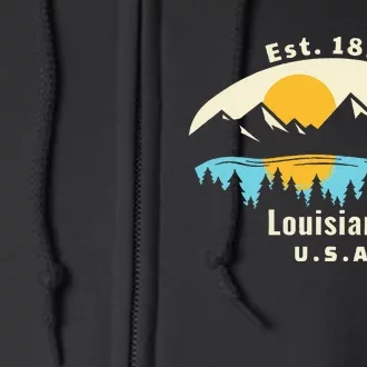 Louisiana Mountain Nature Sunset River Camping Hiking Full Zip Hoodie