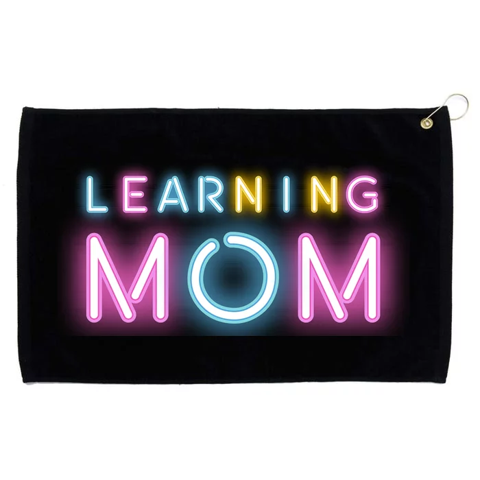 Learning Mom Neon Mothers Day Grommeted Golf Towel