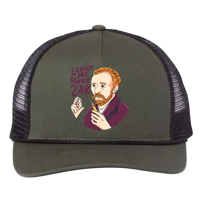 Lend me our ear Design for an Van Gogh Art Lover Retro Rope Trucker Hat Cap