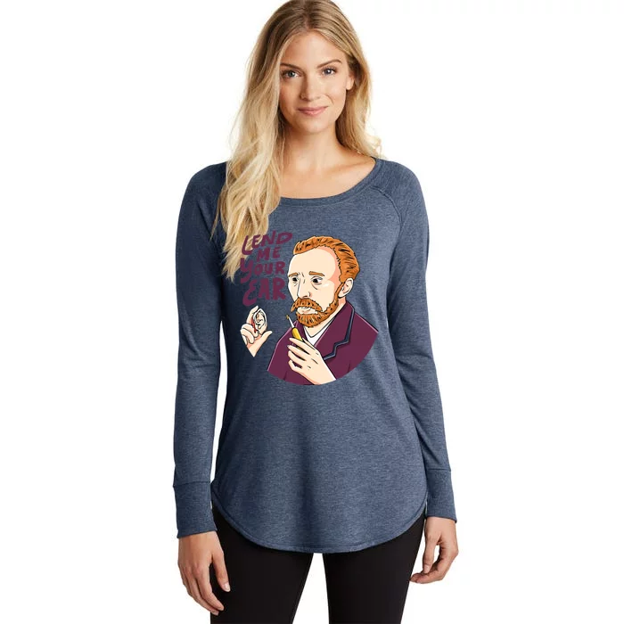 Lend me our ear Design for an Van Gogh Art Lover Women's Perfect Tri Tunic Long Sleeve Shirt