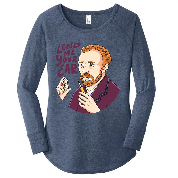 Lend me our ear Design for an Van Gogh Art Lover Women's Perfect Tri Tunic Long Sleeve Shirt