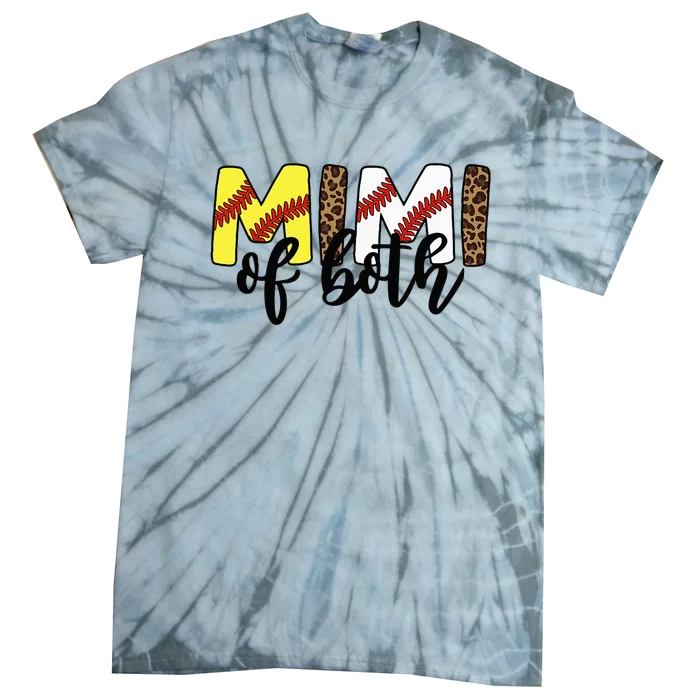 Leopard Mimi Of Both Baseball Softball Grandma Mother's Day Tie-Dye T-Shirt