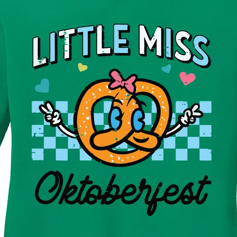 Little Miss Oktoberfest Pretzel German Ladies Long Sleeve Shirt