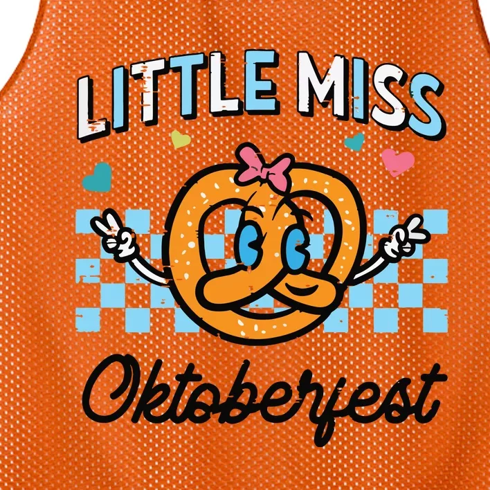 Little Miss Oktoberfest Pretzel German Mesh Reversible Basketball Jersey Tank