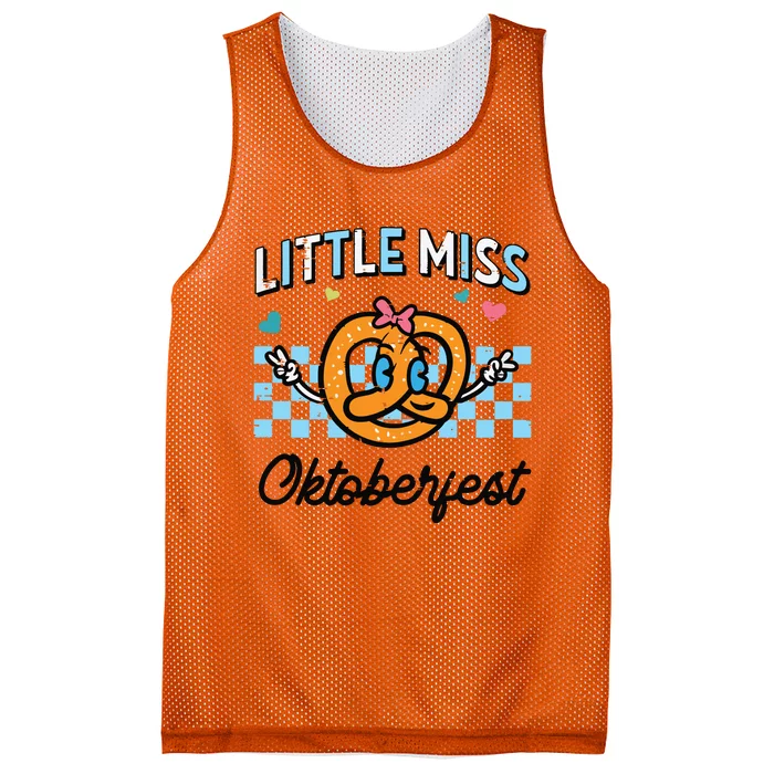 Little Miss Oktoberfest Pretzel German Mesh Reversible Basketball Jersey Tank