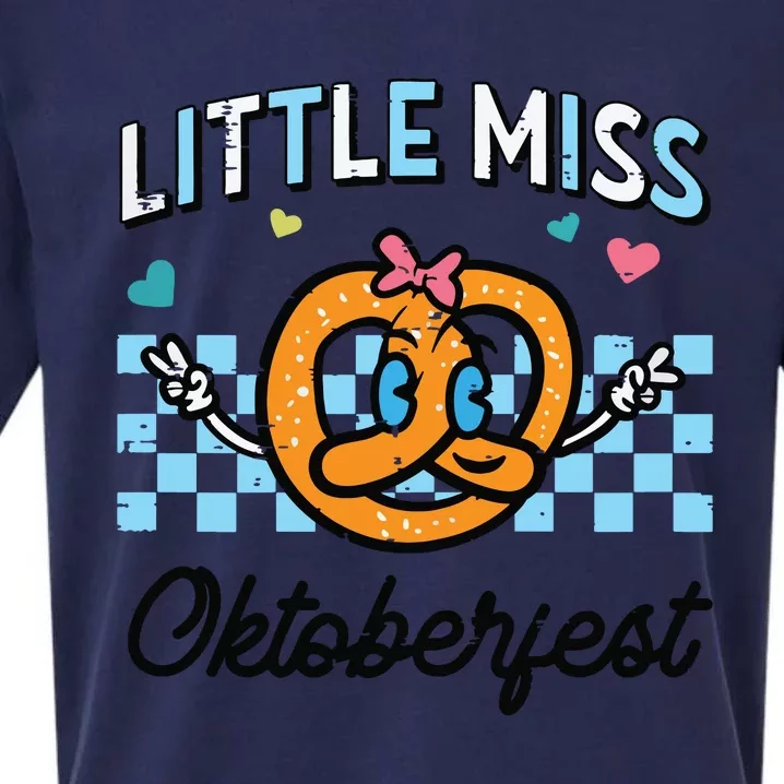 Little Miss Oktoberfest Pretzel German Sueded Cloud Jersey T-Shirt