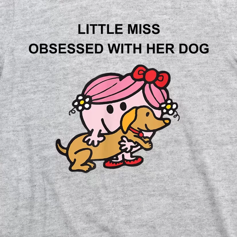 Little Miss Obsessed With Her Dog Funny Design T-Shirt