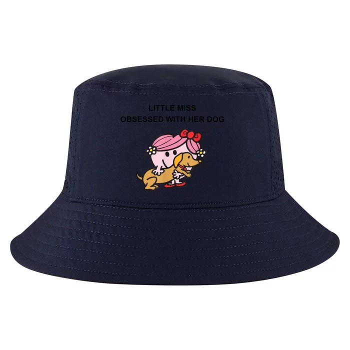 Little Miss Obsessed With Her Dog Funny Design Cool Comfort Performance Bucket Hat