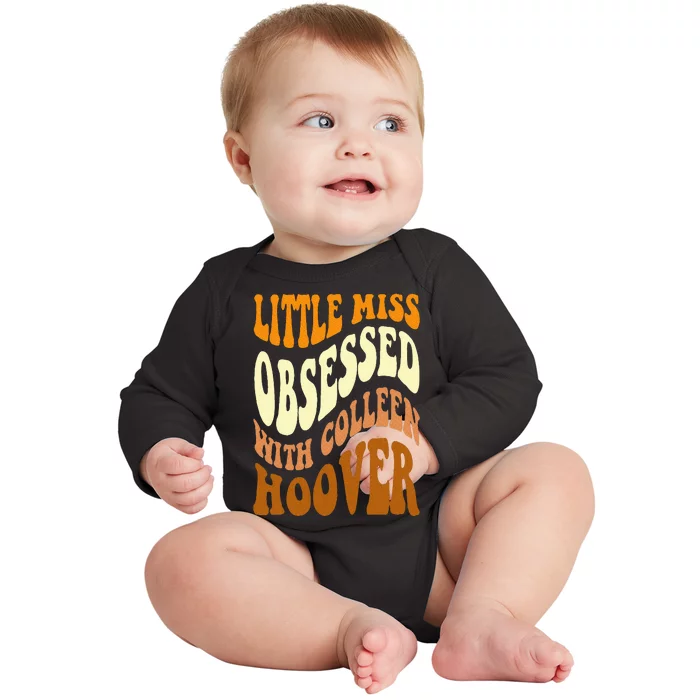 Little Miss Obsessed With Colleen Hoover Bookish Book Lover Baby Long Sleeve Bodysuit