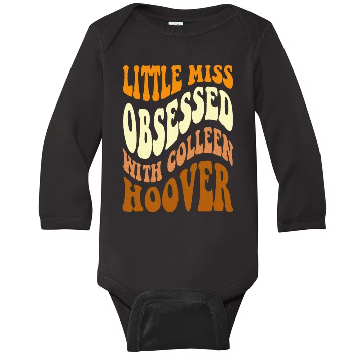 Little Miss Obsessed With Colleen Hoover Bookish Book Lover Baby Long Sleeve Bodysuit