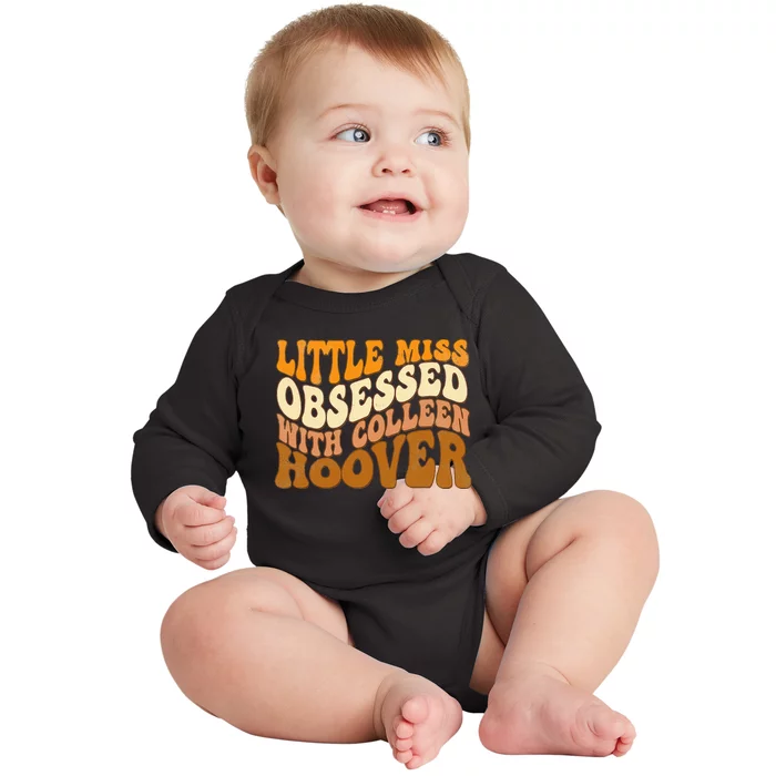 Little Miss Obsessed With Colleen Hoover Bookish Book Lover Baby Long Sleeve Bodysuit