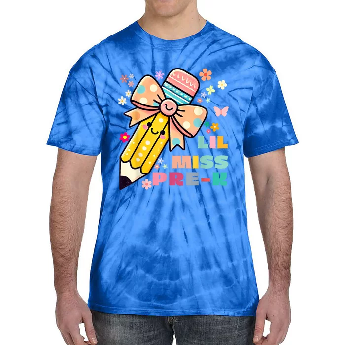 Little Miss Pre K Pencil Bow For Day Of Pre Tie-Dye T-Shirt