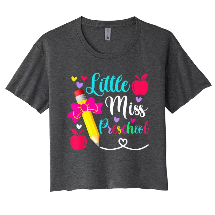 Little Miss Preschool Back To School Preschool Women's Crop Top Tee