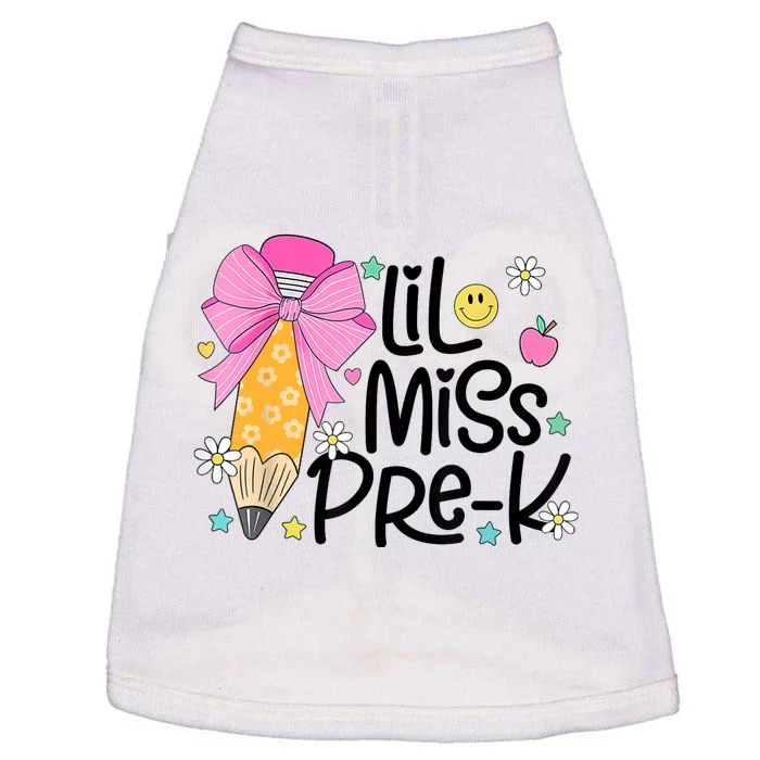 Little Miss Prek Pencil Bow First Day Of School Doggie Tank