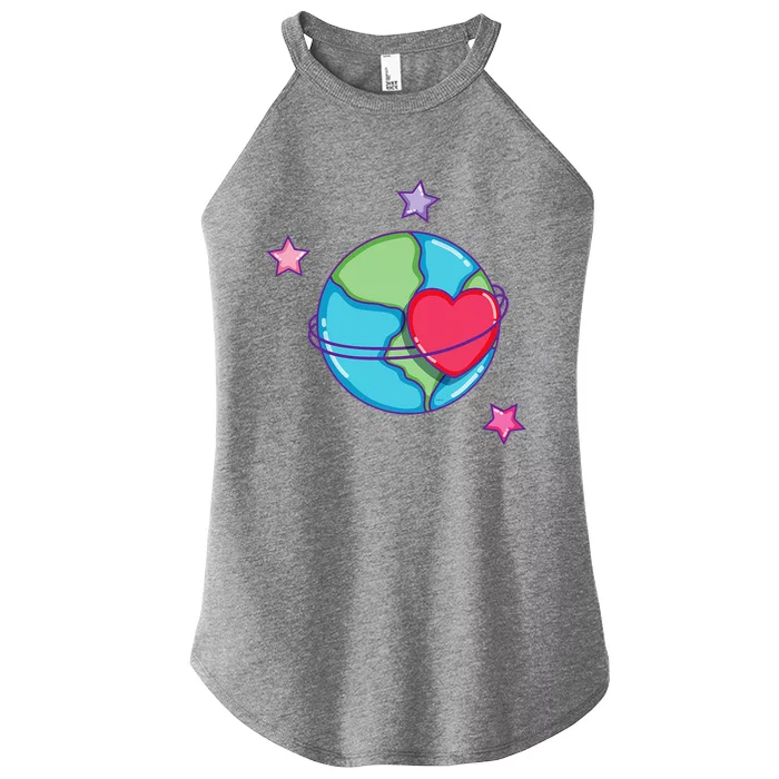 Loving My Planet For Earth Day Gifts Women’s Perfect Tri Rocker Tank