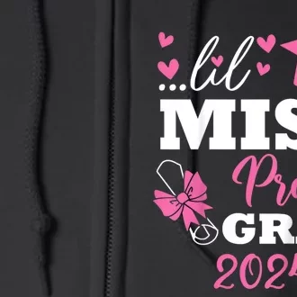 Little Miss Prek Grad 2024 Preschool Prek Graduation Full Zip Hoodie