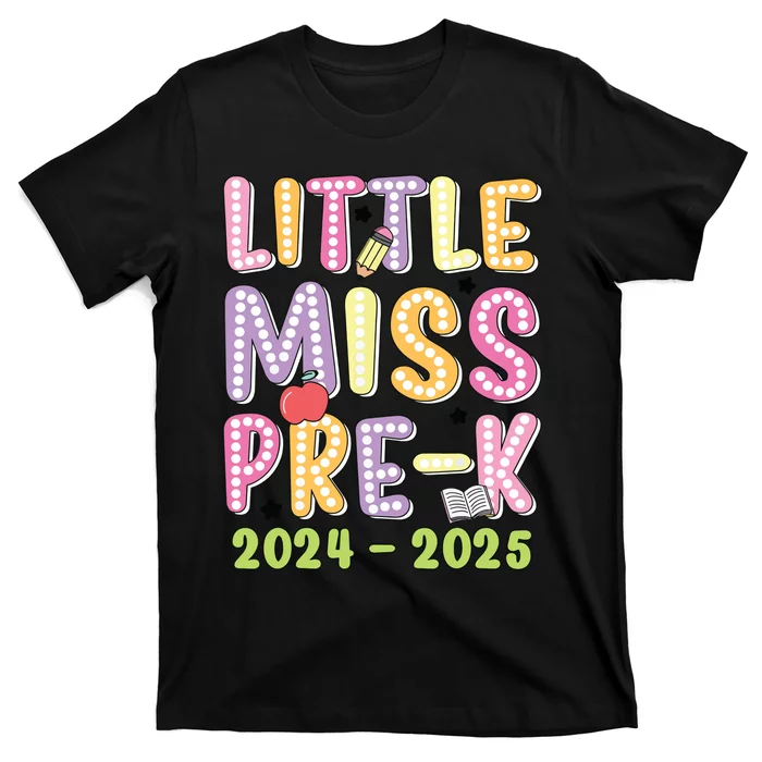 Little Miss Prek Girl Back To School 2024 2025 Prek T-Shirt