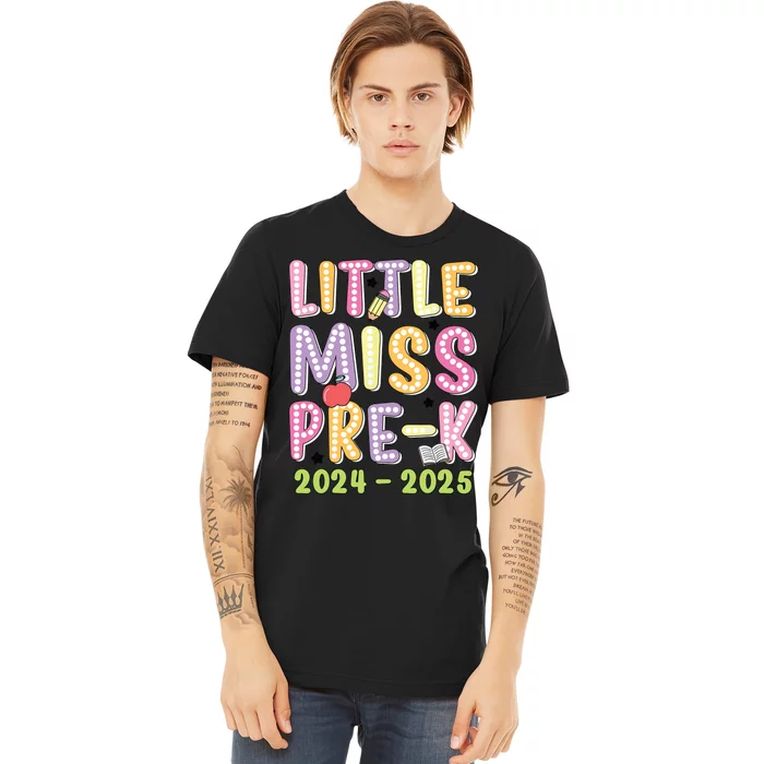 Little Miss Prek Girl Back To School 2024 2025 Prek Premium T-Shirt