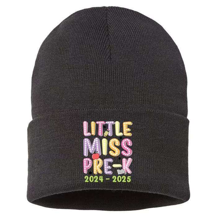 Little Miss Prek Girl Back To School 2024 2025 Prek Sustainable Knit Beanie