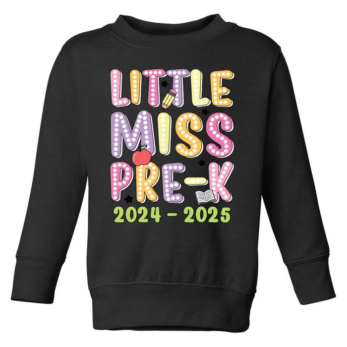 Little Miss Prek Girl Back To School 2024 2025 Prek Toddler Sweatshirt