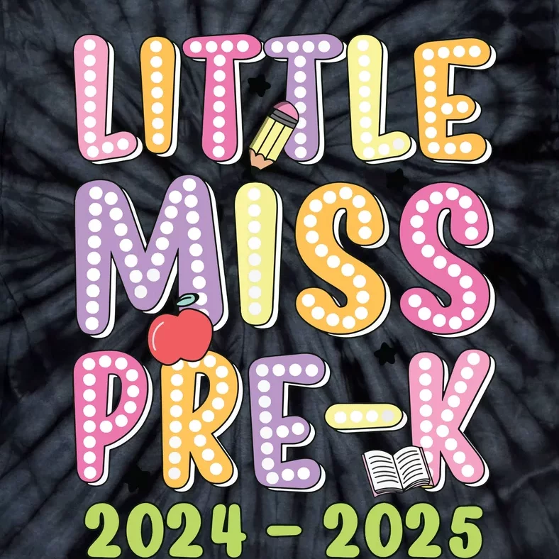 Little Miss Prek Girl Back To School 2024 2025 Prek Tie-Dye T-Shirt