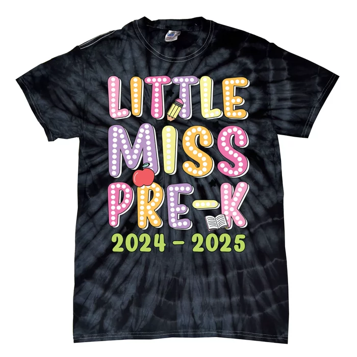 Little Miss Prek Girl Back To School 2024 2025 Prek Tie-Dye T-Shirt