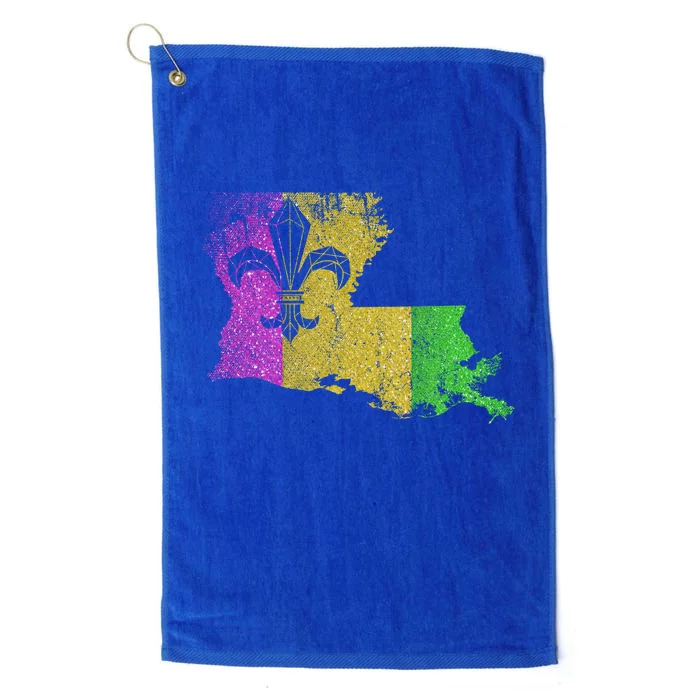 Louisiana Masquerade Parade Party New Orleans Mardi Gras Gift Platinum Collection Golf Towel