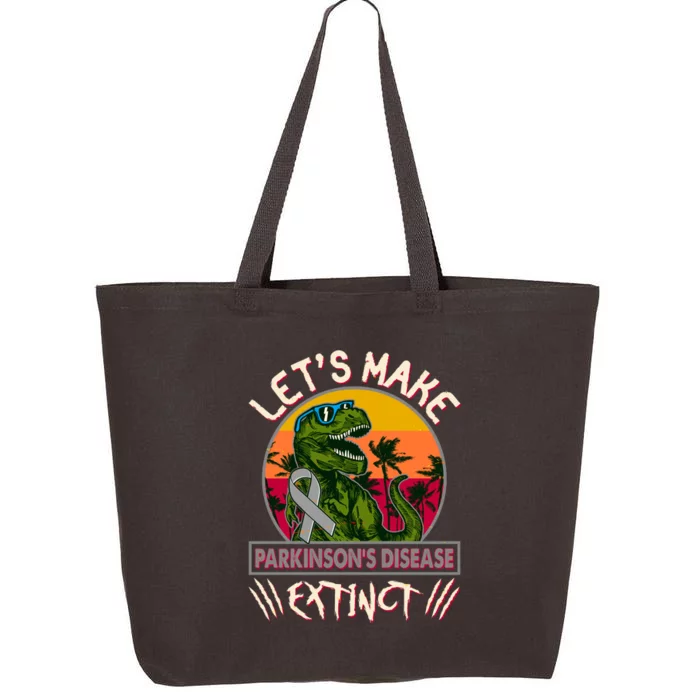 Let's Make Parkinson's Disease Extinct TRex Dinosaur 25L Jumbo Tote