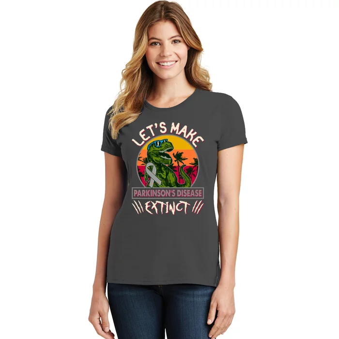 Let's Make Parkinson's Disease Extinct TRex Dinosaur Women's T-Shirt