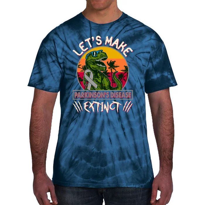 Let's Make Parkinson's Disease Extinct TRex Dinosaur Tie-Dye T-Shirt