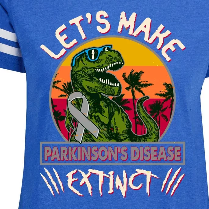 Let's Make Parkinson's Disease Extinct TRex Dinosaur Enza Ladies Jersey Football T-Shirt