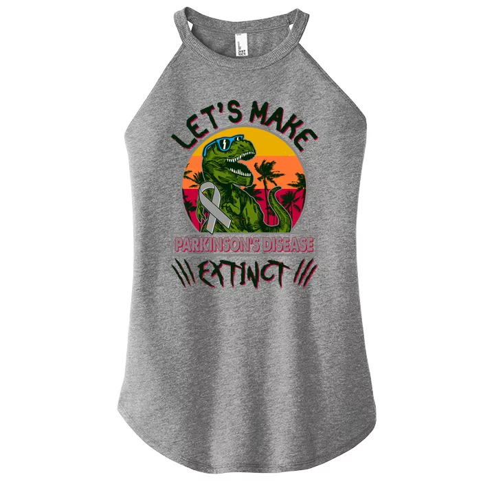 Let's Make Parkinson's Disease Extinct TRex Dinosaur Women’s Perfect Tri Rocker Tank