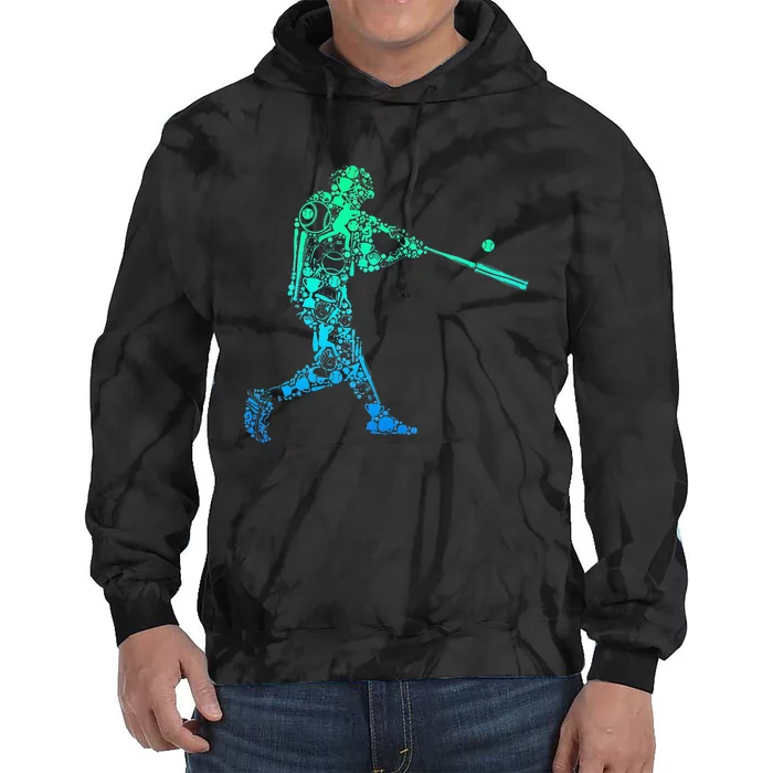 Love My Pitcher Cute Baseball Player Mom Tie Dye Hoodie