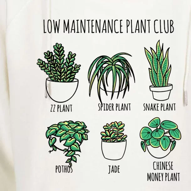 Low Maintenance Plants Club Natural Houseplant Airpurifying Gift Womens Funnel Neck Pullover Hood