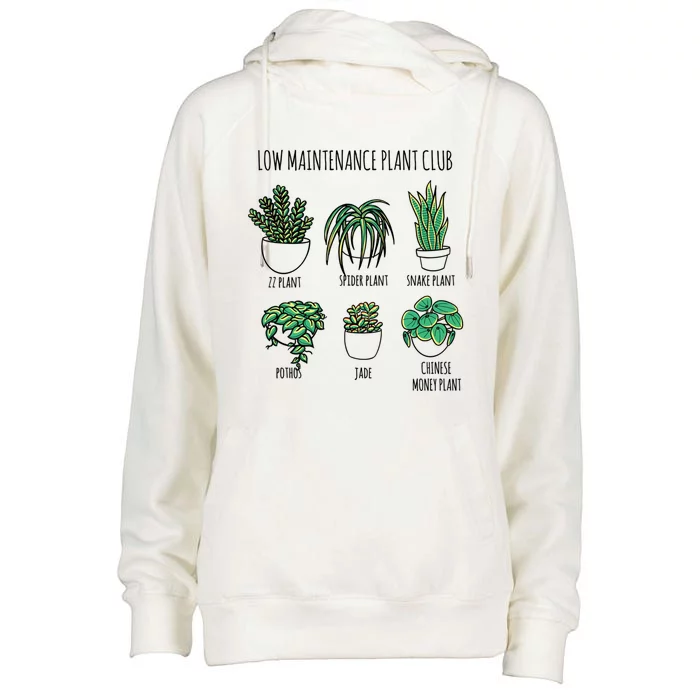 Low Maintenance Plants Club Natural Houseplant Airpurifying Gift Womens Funnel Neck Pullover Hood