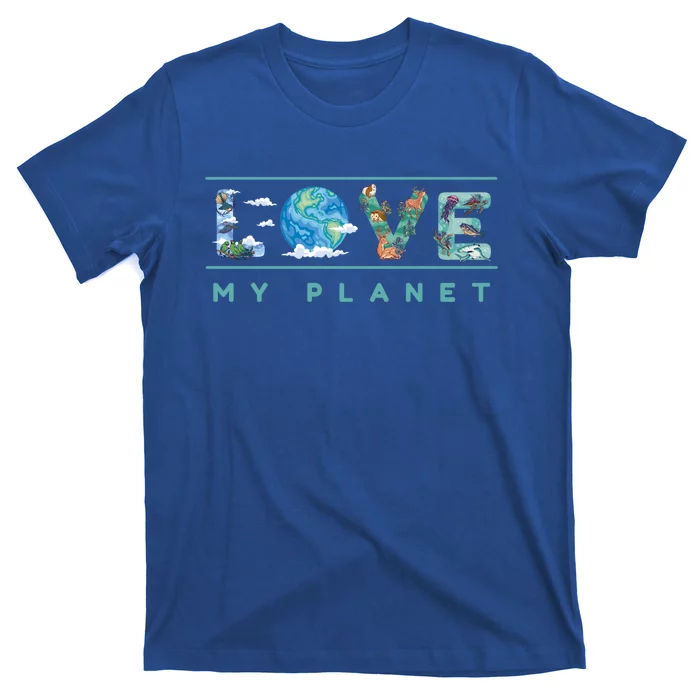 Love My Planet One Earth Environtal Green Energy Gift T-Shirt